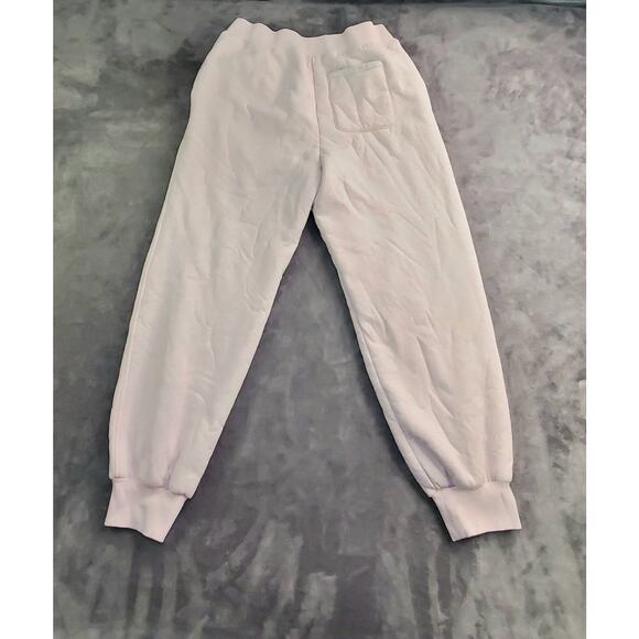 Ugg Sweatpants Sz M Sherpa Lines Joggers Pockets Logo Unisex Pink Winter C21-37 - Picture 8 of 11